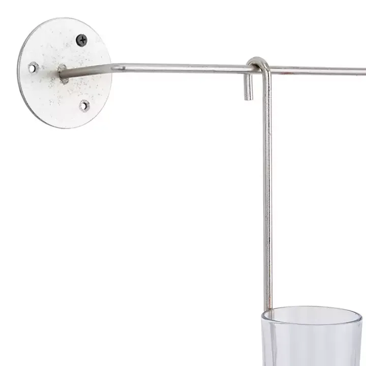 Silver Hanging Glass Votive Wall Plaque