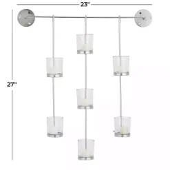Silver Hanging Glass Votive Wall Plaque
