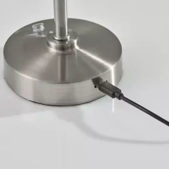 Silver Metal Cone Shade Cordless Table Lamp