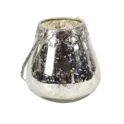 Silver Speckled Votive Candle Holders, Set of 3