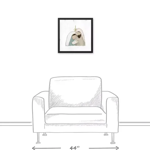 Simple Nativity Christmas Framed Wall Plaque