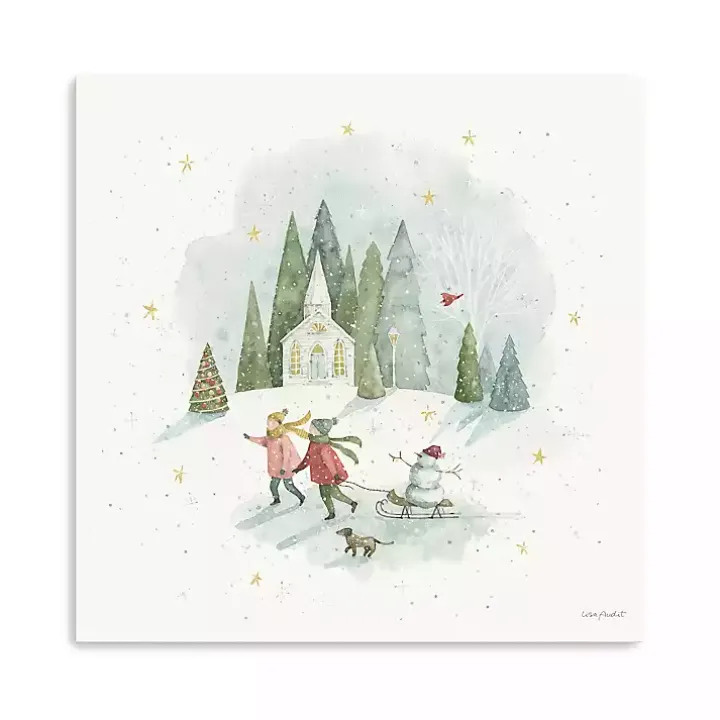 Skating Winter Wonderland Canvas Art Print