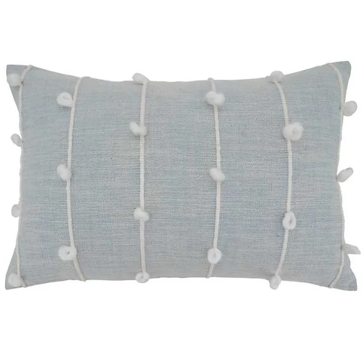 Sky Blue Knotted Line Lumbar Throw Pillow