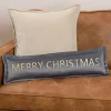 Slate Merry Christmas Lumbar Pillow