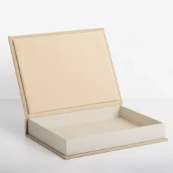 Small Beige Linen Book Box