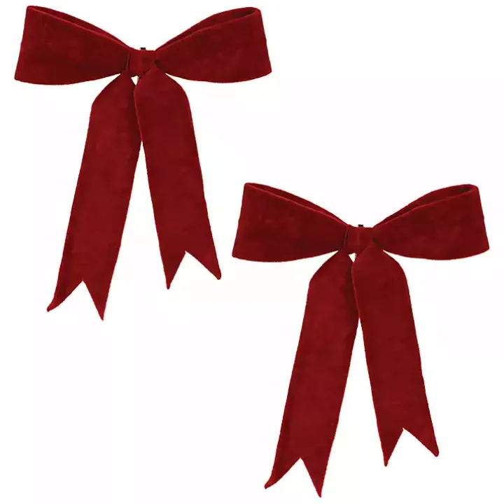 Small Red Velvet Christmas Bows, Set of 2