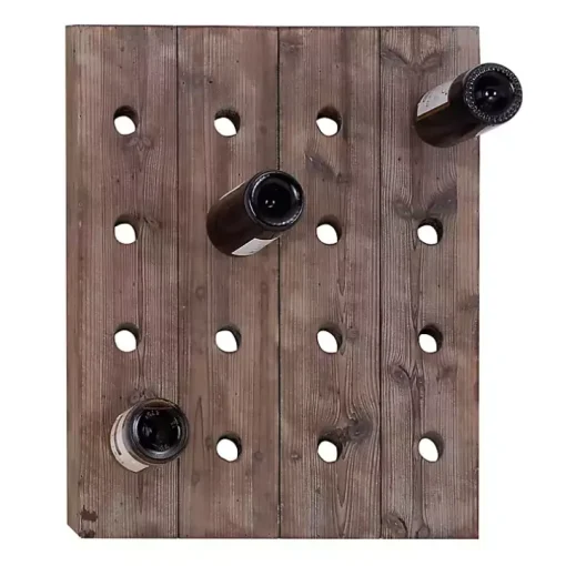 Small Rustic Barn Wood Wine Bottle Holder