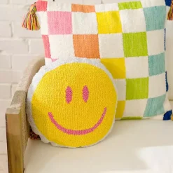 Smiley Face Outdoor Pillow