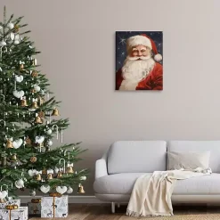Smiling Santa Portrait Canvas Art Print