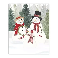 Snow Family in Forest Canvas Art Print