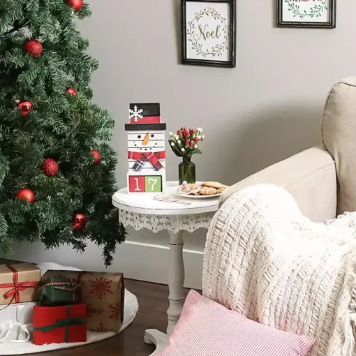 Snowman Christmas Countdown Blocks Figurine