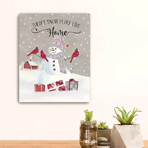 Snowman Home Christmas Wall Plaque