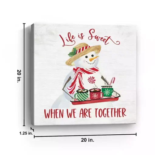 Snowman Life is Sweet Christmas Wall Plaque