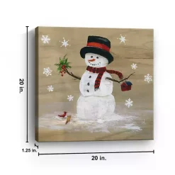 Snowman Mistletoe Canvas Christmas Art Print