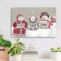 Snowman Peace Love Joy Christmas Wall Art