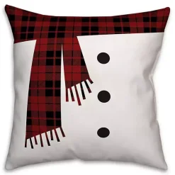 Snowman Scarf and Buttons Pillow