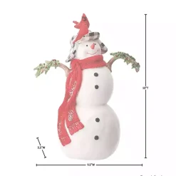 Snowman with Cardinals Statue