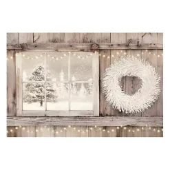 Snowy Barn View Canvas Art Print, 24x16