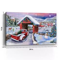 Snowy Christmas Road Trip Canvas Art Print, 16x24
