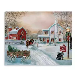 Snowy Christmas Tree Farm Canvas Art Print