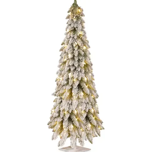 Snowy Downswept Pre-Lit Alpline Tree, 5 ft.