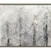 Snowy Scene with Owl Canvas Wall Plaque