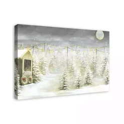 Snowy Tree Farm Canvas Art Print