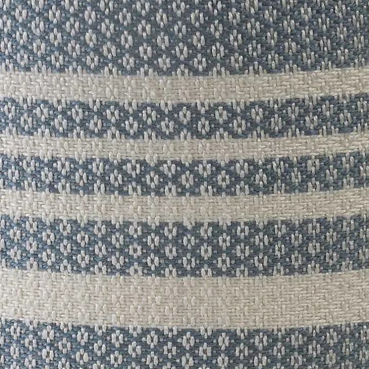 Soft Blue Simple Stripe Outdoor Pouf