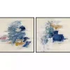 Soft Teal Waves I & II Canvas Art Prints, Set of 2