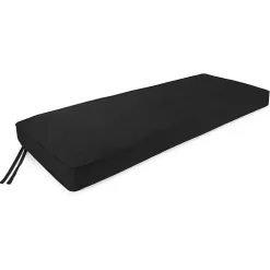 Solid Black Outdoor Settee Cushion
