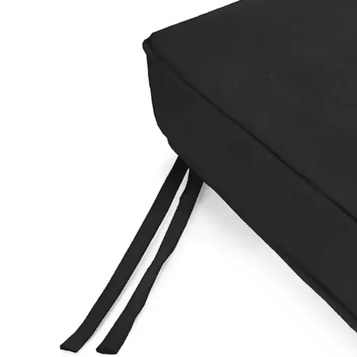 Solid Black Outdoor Settee Cushion
