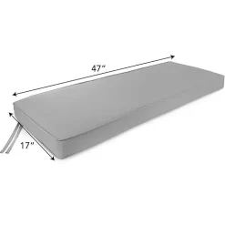 Solid Black Outdoor Settee Cushion