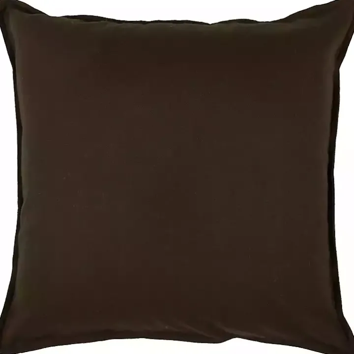Solid Brown Flanged Pillow