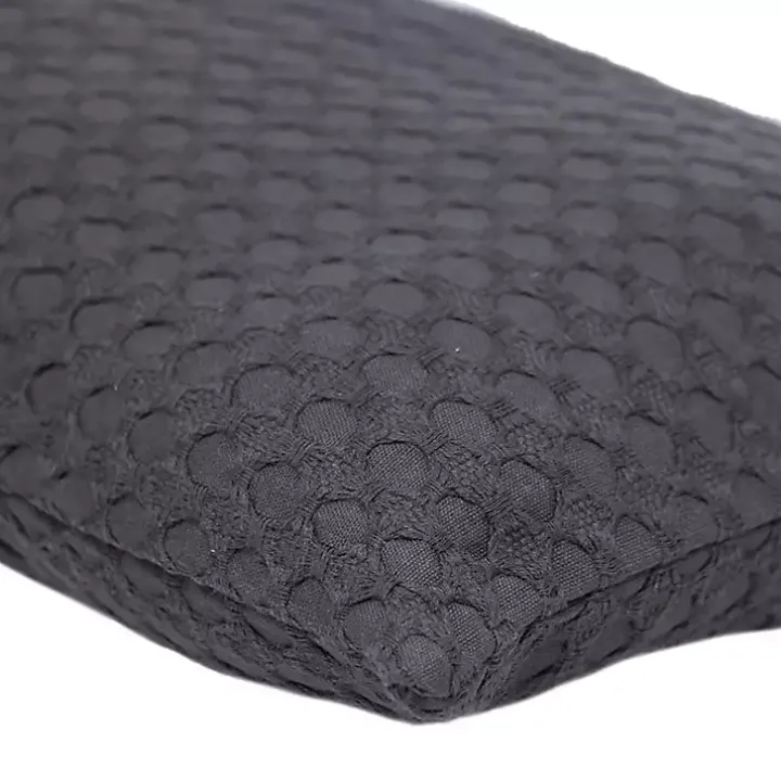 Solid Charcoal Textured Lumbar Pillow