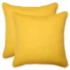 Solid Yellow Outdoor Pillows, Set of 2
