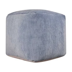 Spa Blue Chenille Pouf