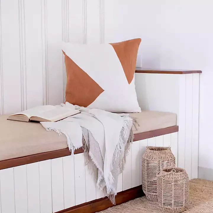 Spice & Ivory Geometric Colorblock Throw Pillow