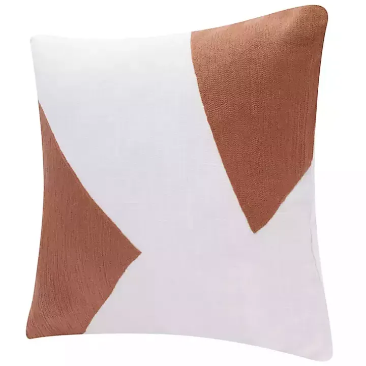 Spice & Ivory Geometric Colorblock Throw Pillow