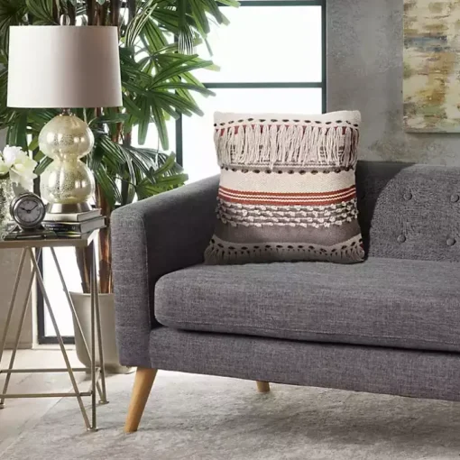 Spice and Natural Chic Fringe Pillow