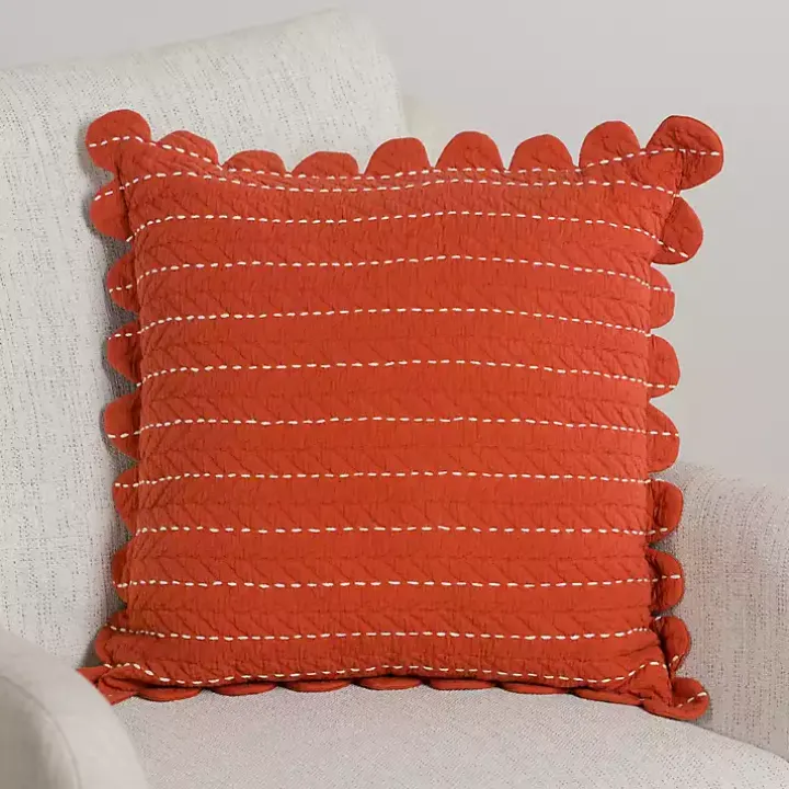 Spice Scalloped Edge Pillow