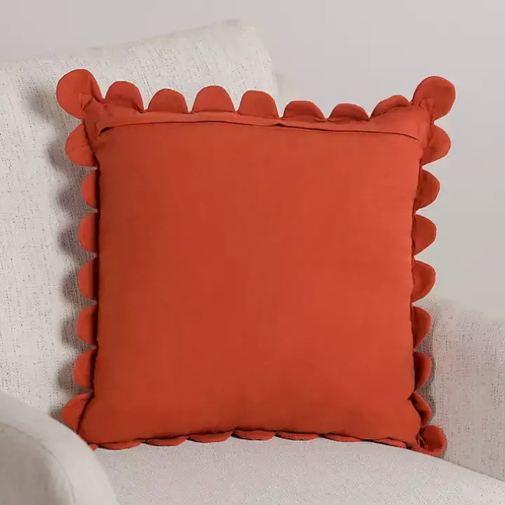Spice Scalloped Edge Pillow