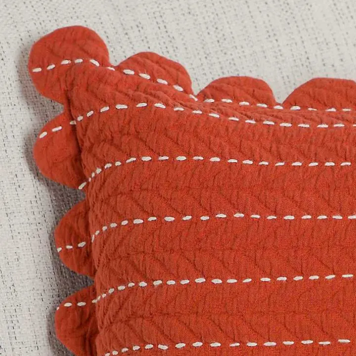 Spice Scalloped Edge Pillow