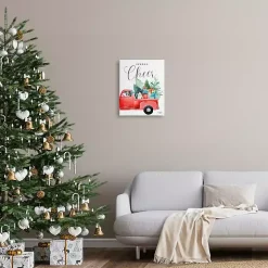 Spread Cheer Red Truck Canvas Wall Plaque