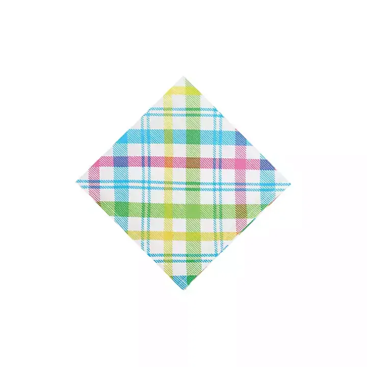 Spring Blossom Plaid Napkins, Set of 6