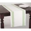 Spring Green Striped Border Table Runner