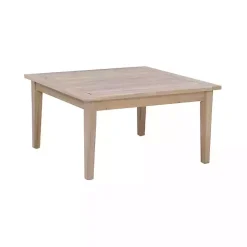 Square Natural Wood Slatted Outdoor Coffee Table