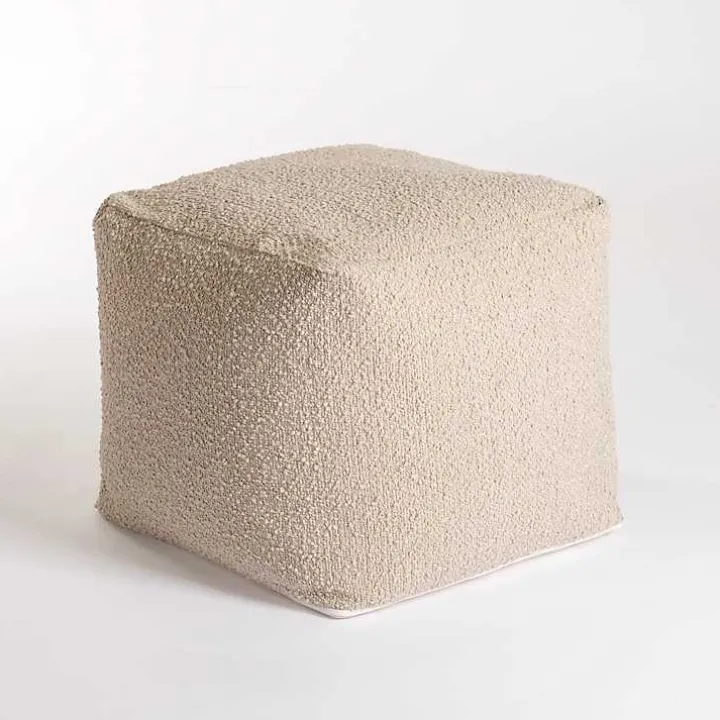 Square Sand Boucle Pouf