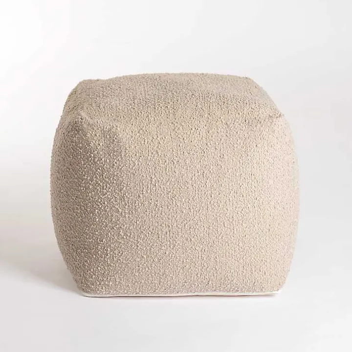 Square Sand Boucle Pouf