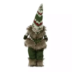 Standing Gnome with Green Knitted Christmas Outfit