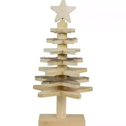 Star Cutout Wooden Tabletop Christmas Tree, 16 in.